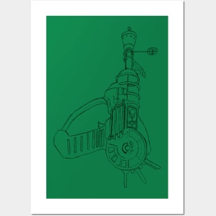 Zombie Ray Gun Blueprint on Emerald Green Posters and Art